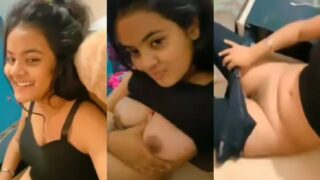 Cute desi ladki nai boobs ko dikhaate hue dikhai apni chut