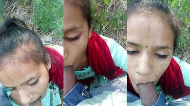 Gaon ki ladki ka desi outdoor blowjob or cumshot video