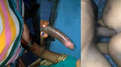 Sloppy blowjob ke baad bhabhi nai marwai apni chut or gaand