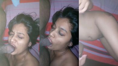 Apne boyfriend ke uncut lund ko chusti hot ladki
