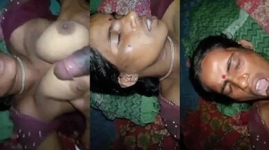 Village bhabhi ko lund chusa muh pe giraaya virya