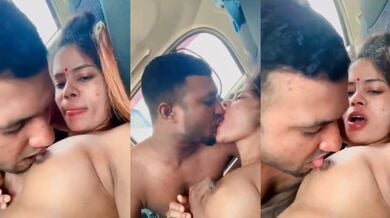 Kaamuk bhabhi car mai apne premi ke sath maje karti hui