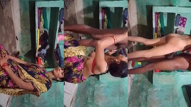 Gaanv ki bhabhi ko lund chusa khade khade doggy style mai choda