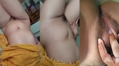 Mehandi lage hatho se kari apne jhanto wali sexy chut mai ungli