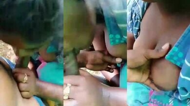 Local dehati girl ne outdoor blowjob diya
