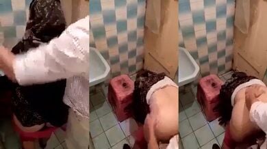 Muslim aunty ne chudwaya toilet me
