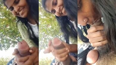 Cute mallu girl ka outdoor handjob or blowjob video
