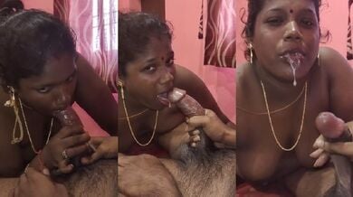 Paid mallu aunty ka blowjob or cum eating video