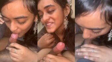 Beautiful college girl nai maje se chusi boyfriend ka lund